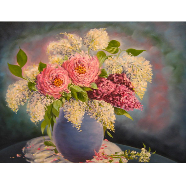 Lilacs and Peonies 76x63cm-  SOLD