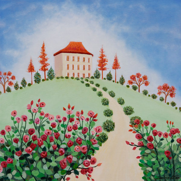 Rose House- 30 x 30cm - SOLD