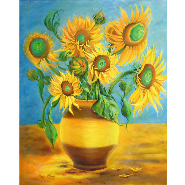 Seven Sunflowers 63x76cm - SOLD